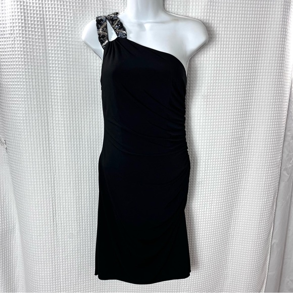 Laundry by Shelli Segal ladies Black One-Shoulder Dress size 8 - Picture 1 of 10